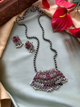 Load image into Gallery viewer, Ruby White German Silver brass pendant necklace set
