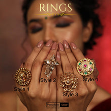 Load image into Gallery viewer, MULTIPLE Rings Golden Brass Ethnic adjustable
