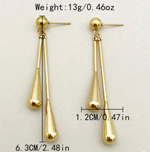 Load image into Gallery viewer, 18k gold plated Stainless Steel dangling  earrings IDW
