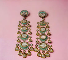 Load image into Gallery viewer, 22k gold plated Tayani dangling Earrings
