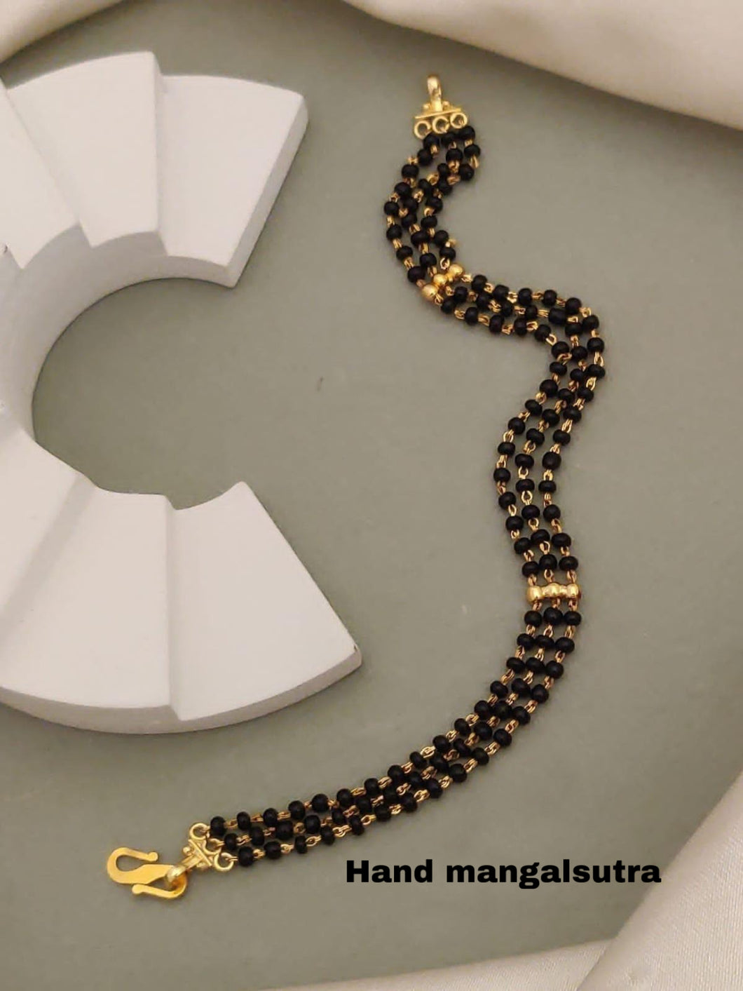 Layered Dainty Golden Traditional Hand Mangalsutra Adjustable