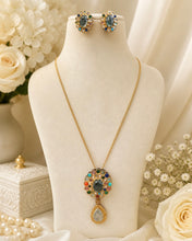 Load image into Gallery viewer, Sabya Inspired Celebrity Multicolored Gemstones Pendant Necklace set
