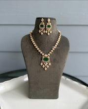 Load image into Gallery viewer, Advik Green 22k Gold plated Tayani Premium Doublet Statement Necklace set

