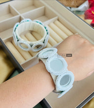 Load image into Gallery viewer, Handmade Pair of Mirror Fabric bangles
