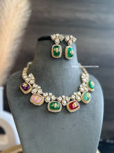 Load image into Gallery viewer, Multicolor Moissanite Doublet Premium Kundan Necklace set
