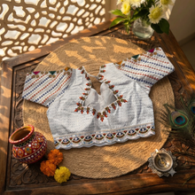 Load image into Gallery viewer, 42-46 White Sequins Embroidery Premium  Heavy Blouse
