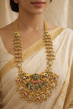Load image into Gallery viewer, Heritage Elephant TRENDING Kemp Stone long Pearl ghungroo Necklace set
