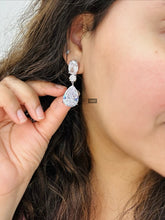 Load image into Gallery viewer, Premium Solitaire Three Stone Danglers American Diamond cz Earrings [ Free Shipping ]
