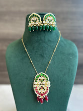 Load image into Gallery viewer, Premium Ruby Green Moissanite  pendant Necklace set
