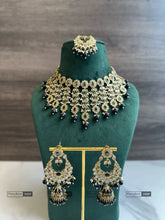 Load image into Gallery viewer, Colors-Polki Tassel dangling Grand Necklace set with maangtikka
