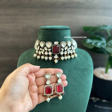 Load image into Gallery viewer, Ruby Moissanite Premium Choker Necklace set
