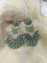 Load image into Gallery viewer, Kundan Hydro Pearl Long Drop Earrings
