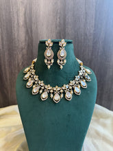 Load image into Gallery viewer, Premium Tayani gold plated Victorian Finish Necklace set with  maangtikka
