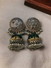 Load image into Gallery viewer, Nandi Wooden jhumka Unique earrings
