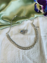 Load image into Gallery viewer, Silver Hasli American  Diamond Dainty Necklace set
