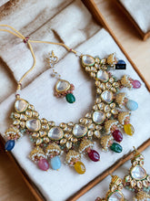 Load image into Gallery viewer, Kundan Meenakari Back Meenakari Jhumka Heavy Designer Necklace set
