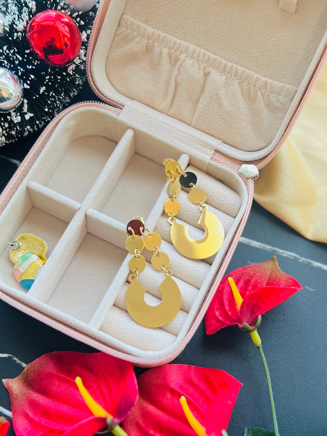 18k gold plated Stainless Steel small dangling earrings IDW
