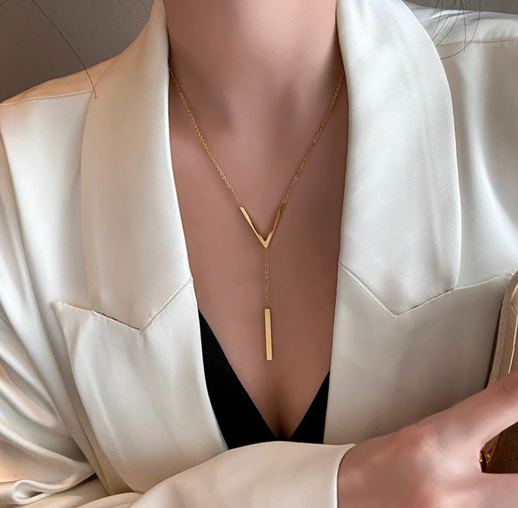 Simple style 18k gold plated Titanium stainless steel necklace chain IDW