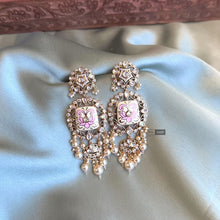 Load image into Gallery viewer, Tayani Enamel Tassel Earrings 22k gold plated
