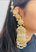 Load image into Gallery viewer, White Jadau Pearl Big Statement with Ear chain Earrings
