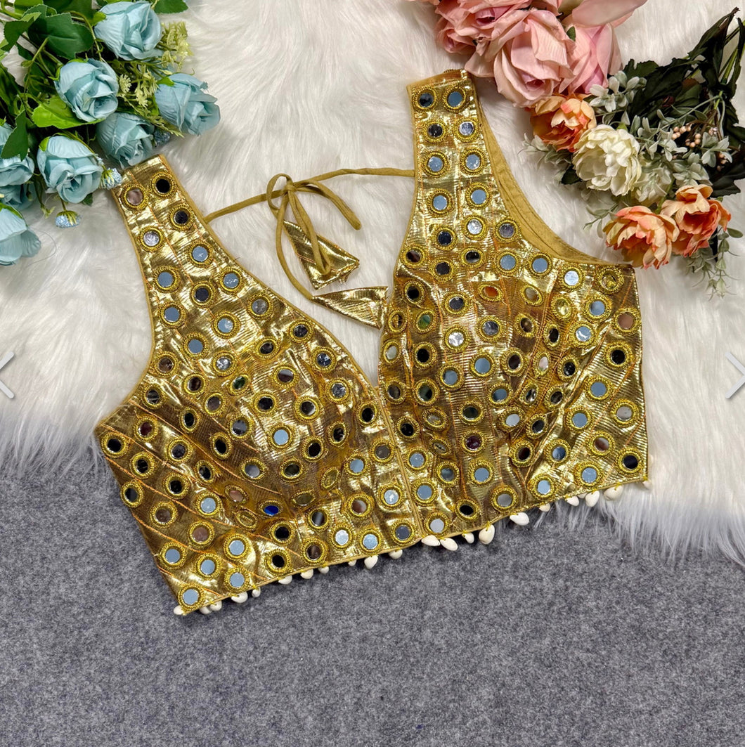 Colors - 38 to 42 Mirror Metallic Navratri Blouse
