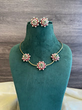 Load image into Gallery viewer, Premium Ruby Green Moissanite Hasli Necklace set
