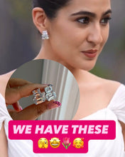 Load image into Gallery viewer, Sara Ali Khan Two stone Solitaire celeb Earrings
