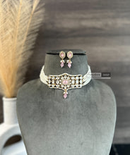 Load image into Gallery viewer, Pink-22k Gold plated Tayani Choker Premium Statement Necklace set Zara
