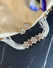 Load image into Gallery viewer, 22k gold plated Tayani Pearl Choker Necklace set
