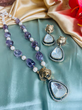 Load image into Gallery viewer, Jaguar long  Natural stones doublet Stylish necklace set
