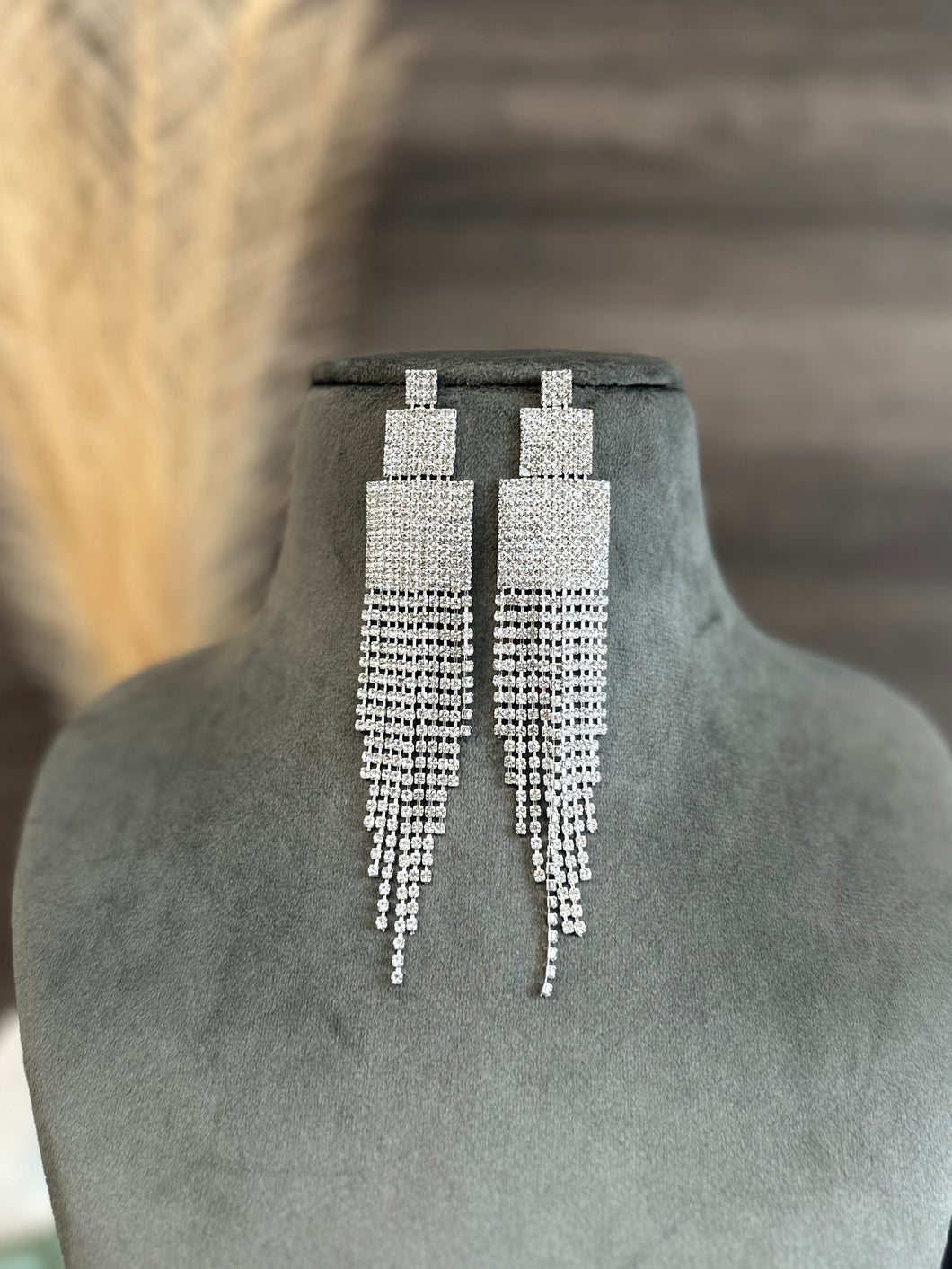 Long Rhinestone summer Tassel Earrings IDW