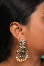 Load image into Gallery viewer, Tayani 22k gold plated Premium Drop Chandbali Dangling Earrings
