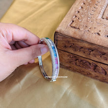 Load image into Gallery viewer, Invisible pave setting Silver Openable Bracelet
