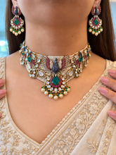 Load image into Gallery viewer, PB EXCLUSIVE Peacock Tayani Gold Plated Pearl Choker Necklace set
