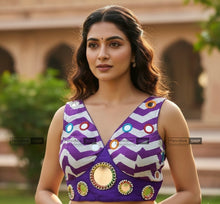 Load image into Gallery viewer, Colors - 36 to 42 Mirror Embroidery Navratri Blouse
