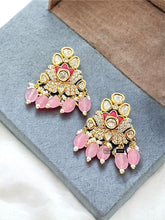 Load image into Gallery viewer, Tayani 22k gold plated Enamel meenakari Stud pearl earrings
