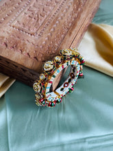 Load image into Gallery viewer, Meenakari Jadau Kundan Rajasthani Openable Single Bangle
