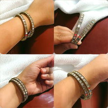 Load image into Gallery viewer, Mirror Square Golden polish Pair of Bangles
