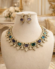 Load image into Gallery viewer, Sabya Inspired Celebrity Multicolored Gemstones Premium Necklace set
