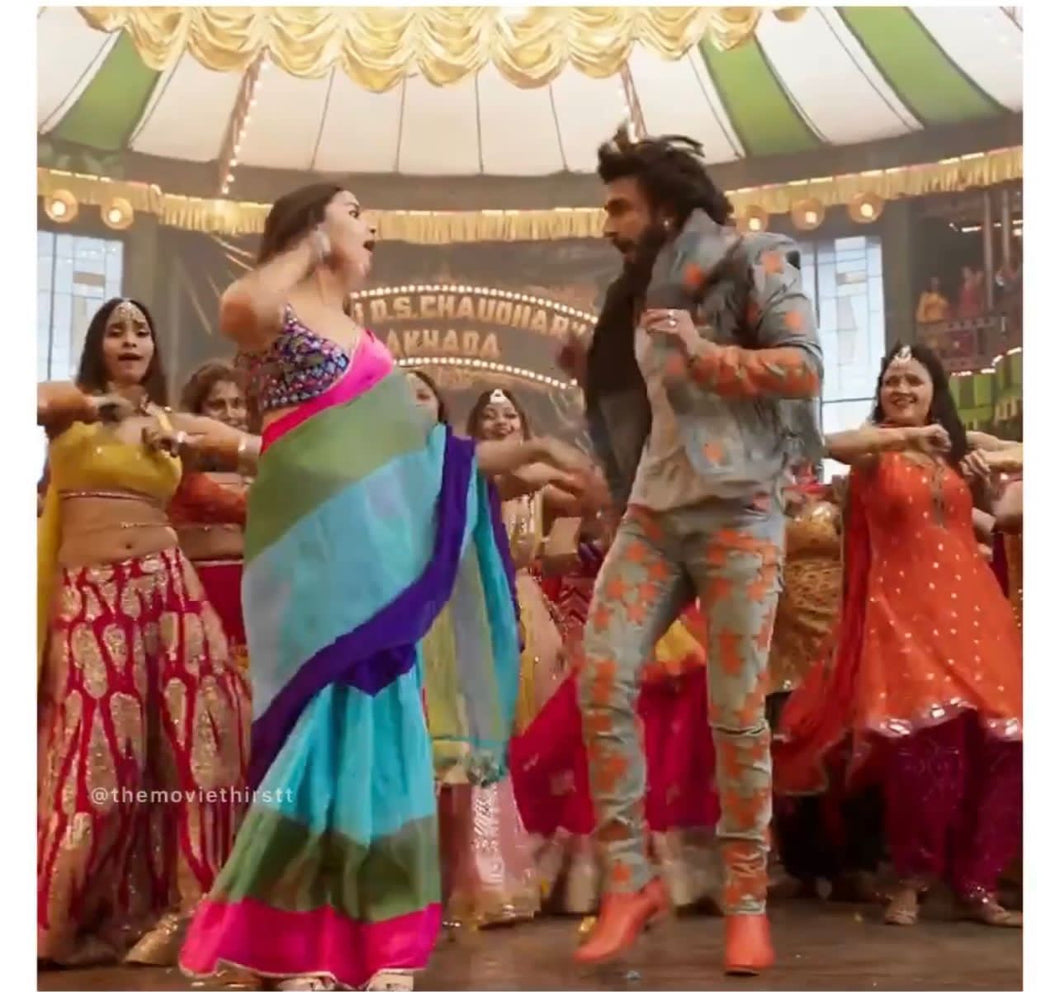ALIA BHATT Series Multicolor strips Saree