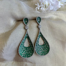 Load image into Gallery viewer, Invisible American Diamond Solitaire Dangling Earrings
