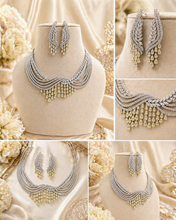 Load image into Gallery viewer, Yellow Citrine Solitaire Tassel Real Looking Premium Necklace set
