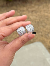 Load image into Gallery viewer, Diamond look Premium Solitaire Layered baguette pave Hoop Earrings
