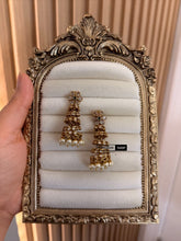 Load image into Gallery viewer, Layered Ethnic Cz Traditional Jhumka earrings
