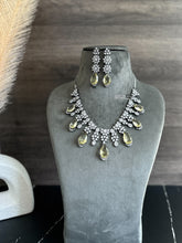 Load image into Gallery viewer, May Lemon yellow Victorian American Diamond Necklace set
