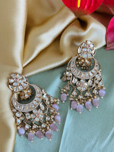 Load image into Gallery viewer, 22k Gold plated Tayani chandbali Jhumka Earrings
