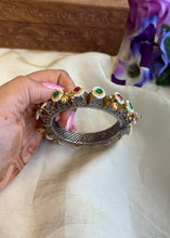 Load image into Gallery viewer, Multicolor Pacheli Openable German Silver Lookalike Kada Bangle
