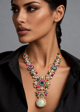 Load image into Gallery viewer, Sabya Candy Color Long Statement Necklace Premium Set with Earrings
