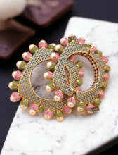Load image into Gallery viewer, Turquoise Mint pink Statement Meenakari Jadau Kundan Rajasthani Openable Single Bangle
