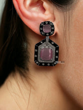 Load image into Gallery viewer, American diamond Enamel designer inspired Earrings
